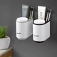 Держатель для зубных щеток со стаканами MBM HOME BP-20 WHITE/GRAY клеящийся пластиковый бело-серый - изображение 3