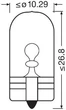 Комплект вказівних ламп розжарювання OSRAM 2825-2BL W5W 12V W2.1X9.5D Blister (2 шт) - зображення 5