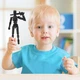 Фигурка-конструктор Робот Lucky 13 Dummy Lucky Puppets многошарнирный подвижный робот с сменной формой и аксессуарами (меч, топор, оружие), 14см (цвет - черный) - изображение 4