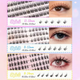 Самоклеящиеся накладные ресницы-пучки Self Adhesive Lashes, 360 шт., изгиб 30D, пучковые ресницы, чёрные - изображение 3