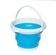 Відро силіконове 10 літрів туристичне складане Collapsible Bucket з ручкою без кришки Сине - зображення 1