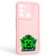 Чехол силиконовый Soft Touch с 3D принтом Майнкрафт для TECNO Spark Go 2022 (KG5m) розовый (Полная защита камеры) - изображение 1