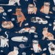 Плед ARDESTO Fleece Котики 130x160 см Полиэстер синий (ART0725PB) - изображение 4