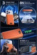 Магнитный повербанк 10000 mah 20W Qinetiq P10 aluminium powerbank magsafe 3 в 1 для эпл apple айфона iphone 12 13 14 15 16 17 и apple watch беспроводной портативный магсейф магнитная беспроводная зарядка универсальная павербанк максейв Gray - изображение 8