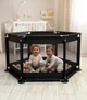 Детский манеж игровая площадка SEWEN KIDS 125×110×65см черный из трубок из нержавеющей стали ткань Оксфорд - изображение 4