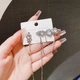 Сережки заколка на одне вухо з камінням та ланцюжок Fashion Jewelry сріблясті - зображення 4