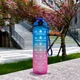 Спортивна пляшка для води Refill 1000 мл з таймером D-Blue - зображення 2