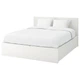 Двуспальная кровать с подъемным механизмом IKEA MALM 180х200 см белая 004.048.12 - изображение 1