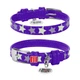 Ошейник WAUDOG Glamour с QR паспортом с узором Звездочка Светящийся 19-25 см 12 мм Фиолетовый (35839) - изображение 1