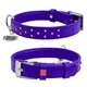 Ошейник WAUDOG Glamour c QR паспортом с клеевыми стразами 18-21 см 9 мм Фиолетовый (32509) - изображение 5