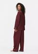 Сатинова пижамна рубашка Boyfriend Primark XS для дома и сна Бордовый (8679) - изображение 4