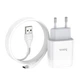 Мережевий зарядний пристрій Hoco C72A USB білий + кабель USB to Type-C - зображення 3