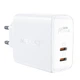 Сетевое зарядное устройство Acefast A29, 2 Type-C, QC, PD 50W, белое - изображение 1