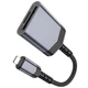 Адаптер перехідник Hoco UA25 2в1 card reader Lightning сірий - зображення 7