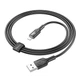 Кабель USB Hoco U120, USB to Lightning, 2.4А, 1.2m, чорний - зображення 3