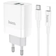 Сетевое зарядное устройство Hoco C80A USB/ Type-C QC PD 20W белое + кабель Type-C to Lightning - изображение 1