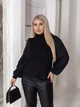 Женская элегантная кофта гольф в рубчик Fashion 54/56 черный - изображение 4