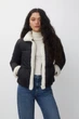 Стильная куртка Pull&Bear с искусственным мехом черная М арт.7712\347\833 - изображение 1