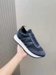 Мужские кожаные кроссовки Moncler Pacey синего цвета 39 р (25.5 см) - изображение 4