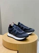 Мужские кожаные кроссовки Moncler Pacey синего цвета 39 р (25.5 см) - изображение 6