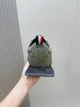 Мужские кожаные кроссовки Moncler Pacey цвета хаки 39 р (25.5 см) - изображение 3