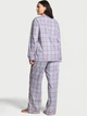 Фланелева піжама (сорочка + штани) Victoria's Secret Flannel Long Pajama Set М Regular Блакитний (27178700D) - изображение 2