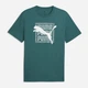 Футболка хлопковая длинная мужская Puma Graphics 69177541 M Emerald Ice с принтом (4069161731044) - изображение 4