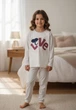 Детская пижама для девочки Baykar LOVE со слоненком хлопок р 5 110-116 см 5-6 лет арт 9301-208 Молочный - изображение 1