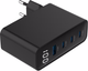 Ładowarka Gembird GaN 3 x USB-C 1 x USB-A 100W Black (TA-UC-PDQC100LCD-01-BK) - obraz 3