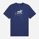 Футболка хлопковая длинная мужская Puma Essentials Graphics 69203149 M Blue Jewel с принтом (4069161744648) - изображение 5