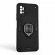 Чехол для телефона ZTE Blade A71 бронированный с магнитным кольцом-держателем подставкой чёрный - изображение 2