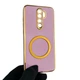 Чохол для Xiaomi Redmi Note 8 Pro глянцевий із захистом камери із золотою окантовкою та кільцем MagSafe бузковий - зображення 2