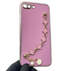 Чохол для телефона Apple iPhone 7 Plus жіночій із ремінцем на подарунок з прикрасами та золотою окантовкою чорничний - зображення 1