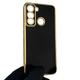 Чехол для TECNO POP 5 LTE (BD4i) глянцевый с защитой камеры с золотой окантовкой черный - изображение 2