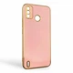Чехол для Tecno Spark 6 Go (KE5) глянцевый с защитой камеры с золотой окантовкой пудровый - изображение 2
