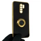 Чехол для Xiaomi Redmi 9 глянцевый с защитой камеры с золотой окантовкой с кольцом-подставкой черный - изображение 2