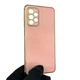 Чохол для Samsung Galaxy A72 (SM-A725F) глянцевий із захистом камери із золотою окантовкою пудровий - зображення 1