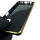 Чехол для Realme C55 глянцевый с защитой камеры с золотой окантовкой черный - изображение 6