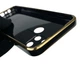 Чехол для Realme C25Y глянцевый с защитой камеры с золотой окантовкой черный - изображение 4
