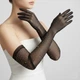 Довгі фатинові рукавички зі стразами fashion accessories one size (XS/S/M) чорний (7-72) - изображение 9