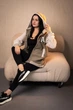 Бомбер женский, полар флис, плотность 420, олива, XL-XXL - изображение 5