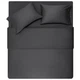 Простынь Ardesto на резинке Mix&Match Premium, 100% хлопок, сатин серый 160х200+30 см (ART1620FSY) Ardesto ART1620FSY 879876 - изображение 1