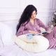 Подушка MirSon для беременных и отдыха Satin Stripe №8025 U-образная Soft Yellow (2200006178637) MirSon 2200006178637 879639 - изображение 5