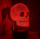 Акриловый 3D светильник ночник Череп с черной подставкой 7 цветов - изображение 6