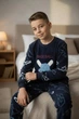 Пижама зимняя для мальчика теплая полар флис Mini Moon р 134 см 9-10 лет арт 3139-5931 BASEBALL Синий - изображение 2