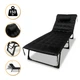 Раскладная кровать с матрасом и подушкой LEOBRO Black 193х68х30 см, с регулировкой спинки, из хлопка, черная - изображение 2