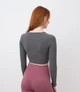Топ вкорочений з довгим рукавом Giulia CROP TOP RIB one size Grey-poppy seed, Спортивный женский кроп-топ с длинным рукавом - изображение 3