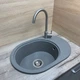 Кухонная мойка из искусственного камня/кварцевая 610х420х180мм, прямоугольная OVALE Adamant Серый (49510610420) - изображение 4