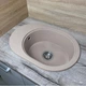 Кухонная мойка из искусственного камня/кварцевая 610х420х180мм, прямоугольная OVALE Adamant Avena Бежевый (49410610420) - изображение 2