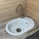 Кухонная мойка из искусственного камня/кварцевая 610х420х180мм, прямоугольная OVALE Adamant Белый (49480610420) - изображение 4